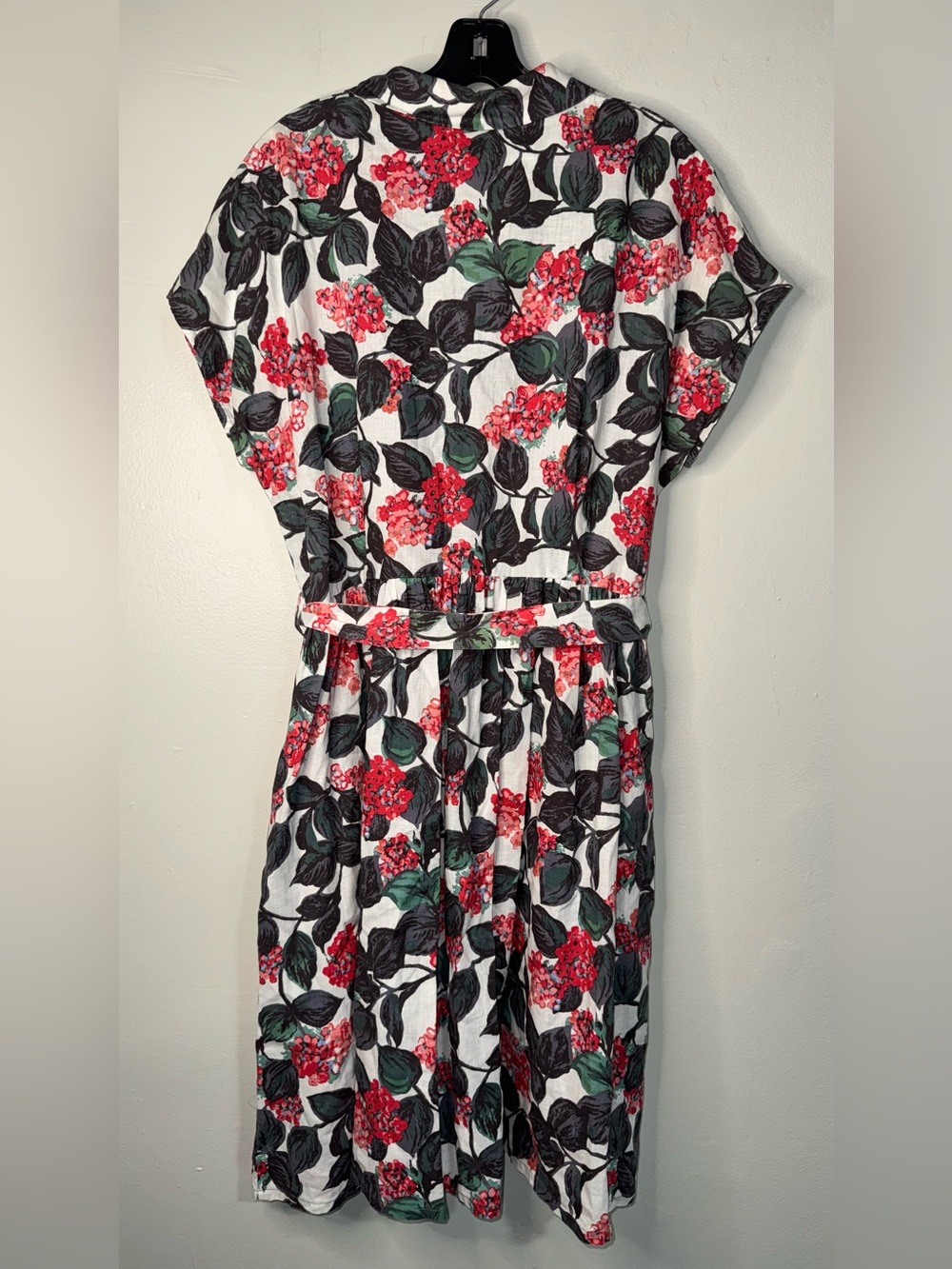 Boden Red & Green Floral Button-Front Midi Dress - Picture 5 of 13